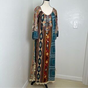 Antica Sartoria By Giacomo Cirque Women’s Maxi Kaftan SZ XL Italy Multicolor